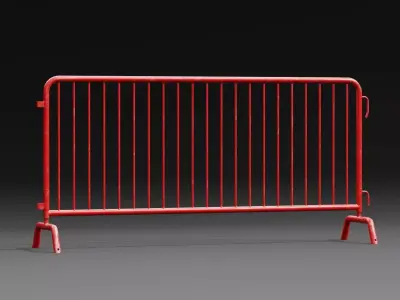 Steel Barrier PBR Game-Ready Low-poly 3D model