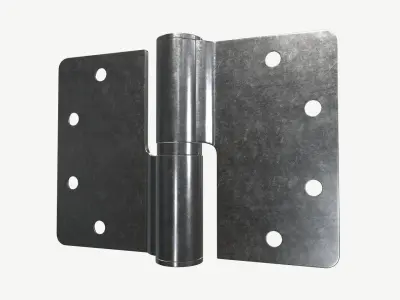 door lift off stainless steel hinge with round corners 90mm 3D model