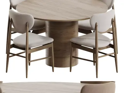 Downtown Chair and Tulip Dining Table 3D model