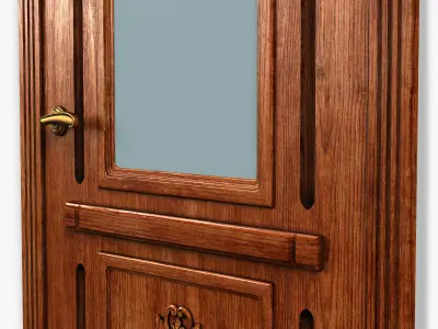Door0053 ornate wooden door 3D model