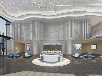 Bank Interior 02 3D model