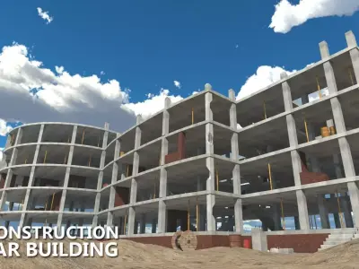 House construction - modular building Low-poly 3D model