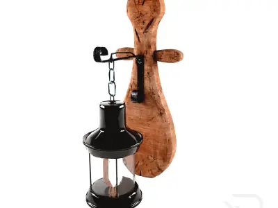 Rustic Light Pbr Material And Low Poly Low-poly 3D model