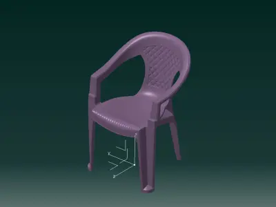 PLASTIC PATIO CHAIR Low-poly 3D model