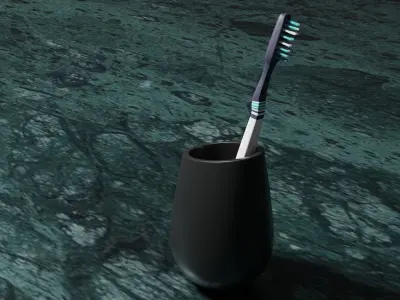 Toothbrush and Holder  3D model