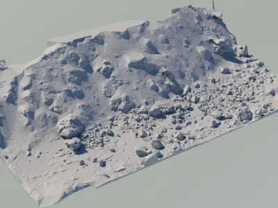 sandy rocky beach 3D model