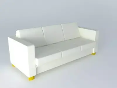 Modern sofa light gray  Free 3D model