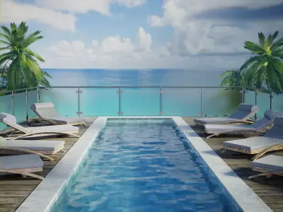 Sea View Low-poly 3D model