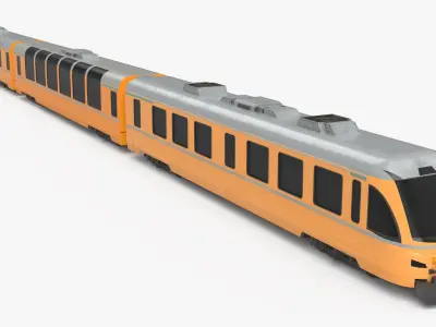  Three-Car Passenger Train with First and Second Class Coaches Simplified 