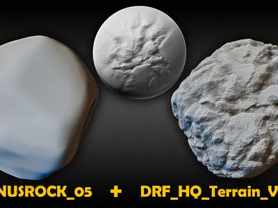 Ultra HQ Terrain Seamless Sculpt Zbrush brushes and Alphas Vol7 3D model