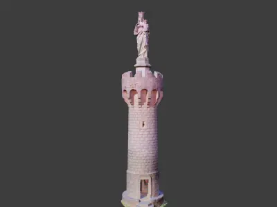 PBR Tower Old Monument Statue Photoscan Low-poly 3D model