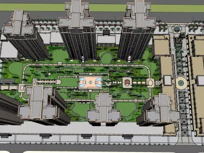 residential city master plan 3D model