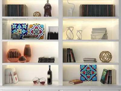 booikcase-Pack bookcase with bookshelves 3D model