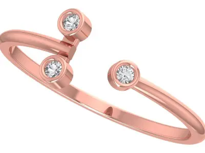 Solitaire Women Light Weight Band Ring 3D print model 25
