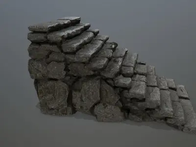 stairs stack of bricks Low-poly 3D model