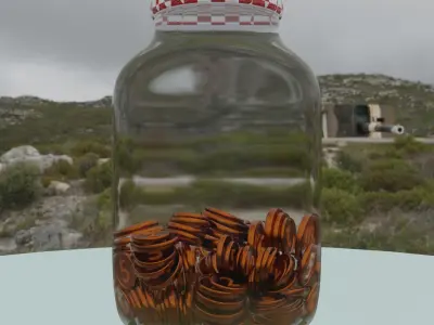 Jar of coins Free 3D model