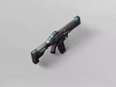 Futuristic Tactical Submachine Gun 3D Model 3D model