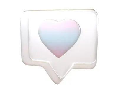Socail Media Heart Bubble v1 011 Low-poly 3D model