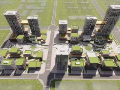 Modern City Block -A4 3D model