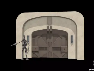  Star Wars Nikto Outpost Door Diorama for 4 and 6 inch figures  3D print model