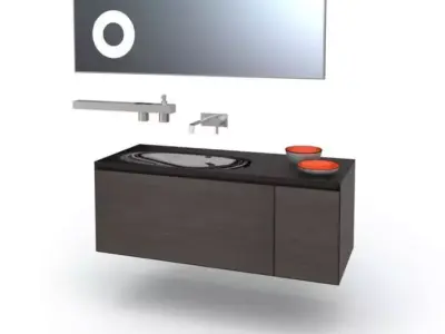 Bathroom Furniture Set 3D model buy
