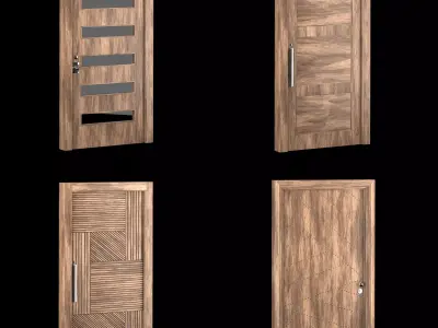 Interior-exterior Wooden Door 3D model buy