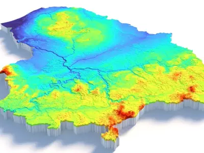 Lithuania Lietuva Terrain Country 3D model