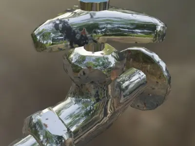 Rusted Tap Low-poly 3D model