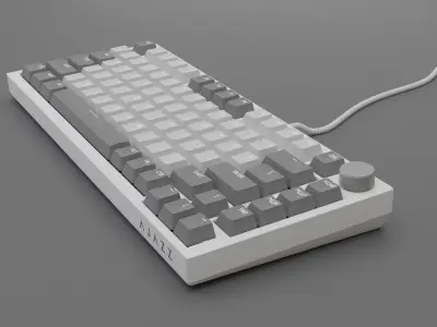 AJAZZ machanical keyboard 75 white-gray with all components 3D model