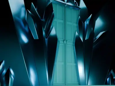 frozen door Low-poly 3D model