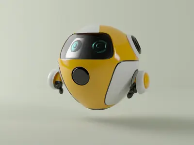 Aerodynamic Robot Model Low-poly 3D model