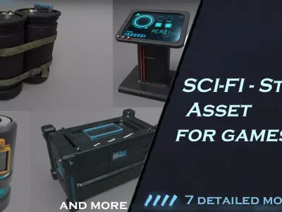 SCI-FI - Style  Asset for games Low-poly 3D model