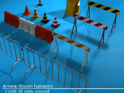 Road barriers 3D model
