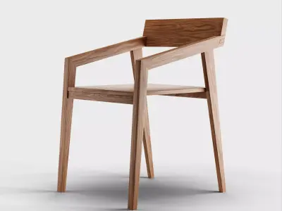 Wood Chair Low-poly 3D model purchase