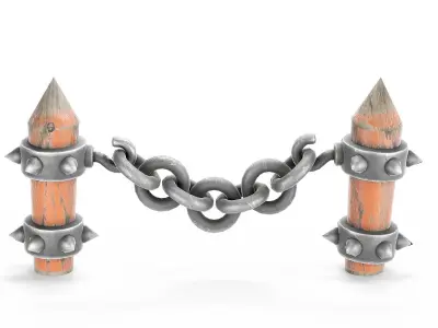 stylized Fence model game rady  Low-poly 3D model