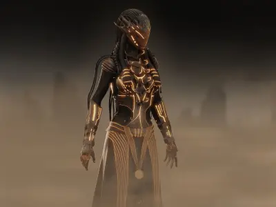 Sci Fi Dune Valkyrie Low-poly 3D model