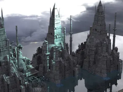 Sci fi structures Future City 3D model
