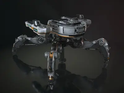 Sci-Fi Turret Low-poly 3D model