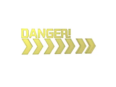 Cyberpunk Future Danger Sign v2 021 Low-poly 3D model