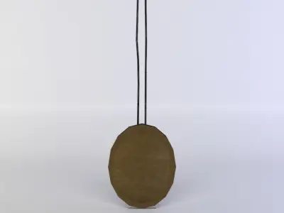 Lamp leather pendant hanging from cord Low-poly 3D model