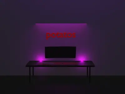 setup room with lighting and desk 3D model