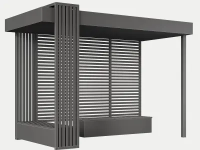 Bus stops set 3D model