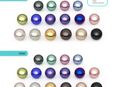 16 Pearl Materials with KeyShot Scene for Jewelry Design 3D model