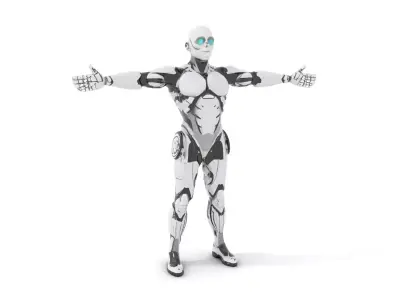 Futuristic Humanoid Robot Model Pack Low-poly 3D model order