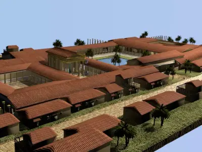 Ancient Temple area game ready tested on Unity 3D model