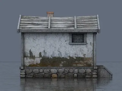 Rustic countryside cottage 3D model