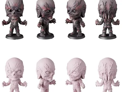 STL printable - Stranger Things 5 Characters - textured GLBs  3D print model