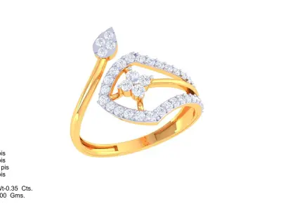 Women Ring MTL 3dm STL OBJ FBX Details 3D print model 9