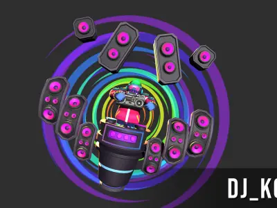 DJ Kong Low-poly 3D model