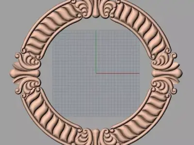 Furniture decoration round flower 3D STL model for CNC E922 3D model
